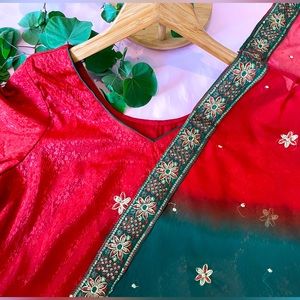 Red suit green patiala suit salwar kameez suit designer threading Punjabi kurti